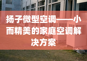 揚(yáng)子微型空調(diào)——小而精美的家庭空調(diào)解決方案