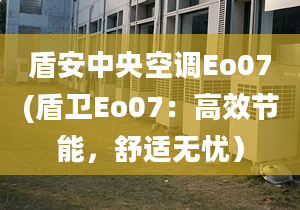 盾安中央空調(diào)Eo07(盾衛(wèi)Eo07：高效節(jié)能，舒適無憂）