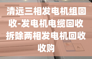 清遠(yuǎn)三相發(fā)電機(jī)組回收-發(fā)電機(jī)電纜回收拆除兩相發(fā)電機(jī)回收收購