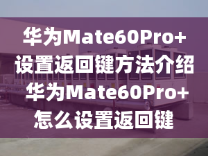 華為Mate60Pro+設(shè)置返回鍵方法介紹 華為Mate60Pro+怎么設(shè)置返回鍵