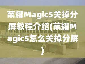 榮耀Magic5關(guān)掉分屏教程介紹(榮耀Magic5怎么關(guān)掉分屏)