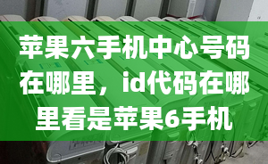 蘋果六手機中心號碼在哪里，id代碼在哪里看是蘋果6手機