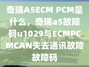 奇瑞A5ECM PCM是什么，奇瑞a5故障碼u1029與ECMPCMCAN失去通訊故障故障碼