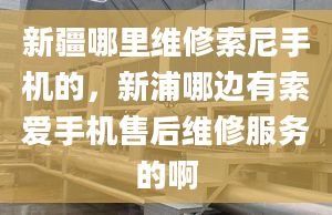 新疆哪里維修索尼手機(jī)的，新浦哪邊有索愛手機(jī)售后維修服務(wù)的啊