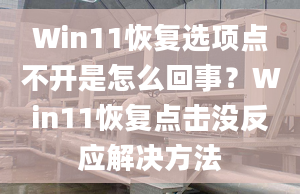 Win11恢復(fù)選項點不開是怎么回事？Win11恢復(fù)點擊沒反應(yīng)解決方法