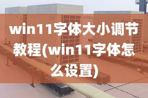 win11字體大小調(diào)節(jié)教程(win11字體怎么設(shè)置)