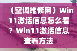 （空調(diào)維修網(wǎng)）Win11激活信息怎么看？Win11激活信息查看方法