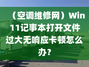 （空調(diào)維修網(wǎng)）Win11記事本打開文件過大無響應(yīng)卡頓怎么辦？