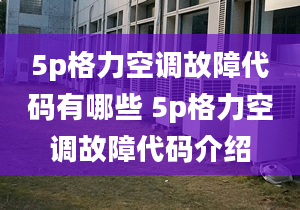 5p格力空調(diào)故障代碼有哪些 5p格力空調(diào)故障代碼介紹