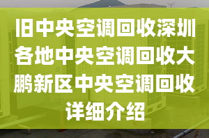 舊中央空調(diào)回收深圳各地中央空調(diào)回收大鵬新區(qū)中央空調(diào)回收詳細(xì)介紹