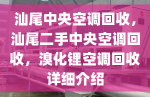 汕尾中央空調(diào)回收，汕尾二手中央空調(diào)回收，溴化鋰空調(diào)回收詳細(xì)介紹