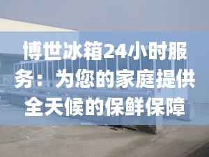 博世冰箱24小時服務：為您的家庭提供全天候的保鮮保障