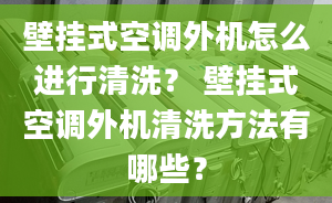 壁掛式空調(diào)外機怎么進行清洗？ 壁掛式空調(diào)外機清洗方法有哪些？