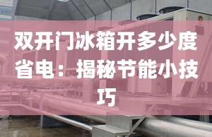 雙開門冰箱開多少度省電：揭秘節(jié)能小技巧