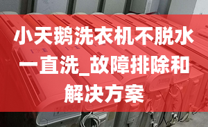 小天鵝洗衣機不脫水一直洗_故障排除和解決方案