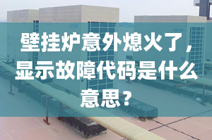 壁掛爐意外熄火了，顯示故障代碼是什么意思？