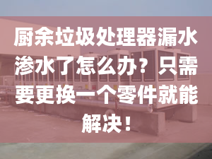 廚余垃圾處理器漏水滲水了怎么辦？只需要更換一個(gè)零件就能解決！