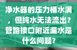 凈水器的壓力桶水滿，但純水無法流出？管路接口附近漏水是什么問題？