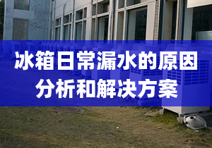 冰箱日常漏水的原因分析和解決方案