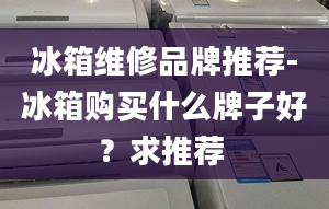 冰箱維修品牌推薦-冰箱購(gòu)買什么牌子好？求推薦 