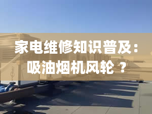 家電維修知識(shí)普及：吸油煙機(jī)風(fēng)輪 ？